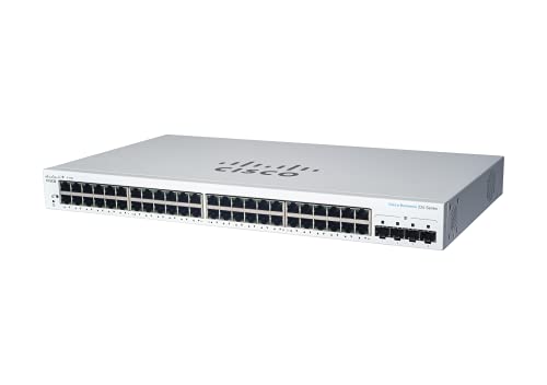 Cisco Business Smart Switch Cbs220-48P-4X | 48 Porte Ge | Poe | 4 Sfp+ Da 10G | Garanzia Hardware Limitata Di Tre Anni (Cbs220-48P-4X-Eu)