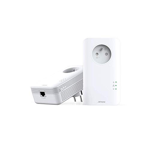 Strong Confezione Da 2 Prese Cpl Da 1300 Mbps, Presa Filtrata E Porta Ethernet, Compatibile Con Internet Boxs, Ideale Multi Tv, Streaming Hd, Nessuna