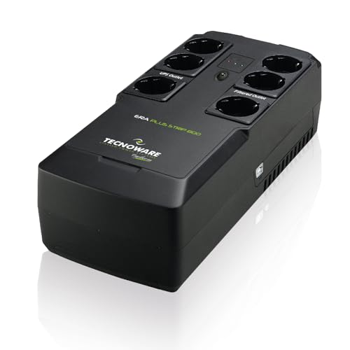 Tecnoware Ups Era Plus Strip 800, Gruppo Di Continuità 800Va, Protezione Blackout Per Pc, Modem, Videosorveglianza, Registratori Cassa, Usb, Avr, Soft