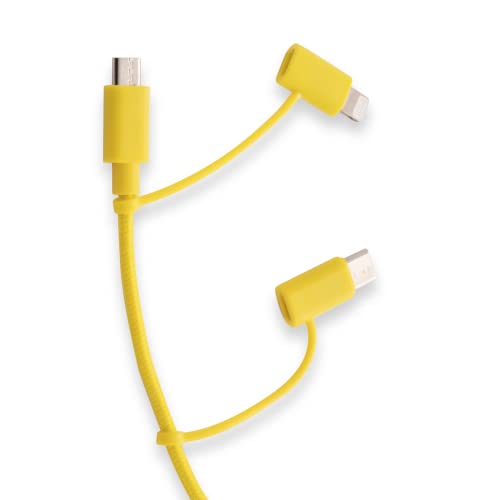 Celly, Cavo Con Adattatori Multipli Linea Pantone, Cavo Usb 3-In-1 Con Usb-C, Lightning E Micro Usb, Supporta Fino A 2,4 A Di Potenza In Uscita, Cavo