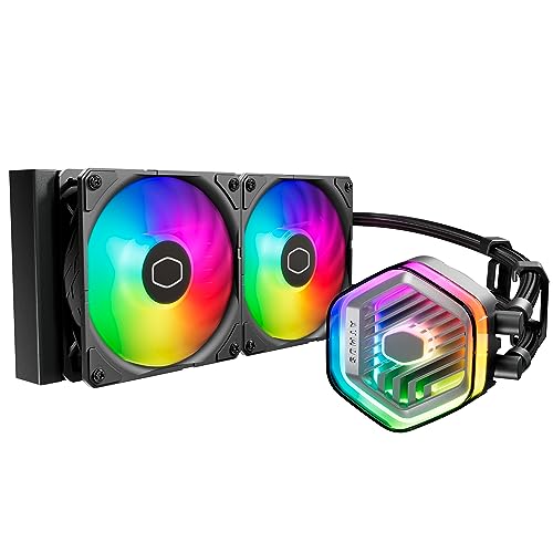 Cooler Master Masterliquid Atmos 240 Sistema Di Raffreddamento A Liquido Per Cpu Nero - Sistema Raffreddamento A Acqua Aio, Pompa A Doppia Camera, Ven