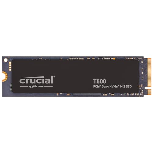 Crucial T500 Ssd 500Gb Pcie Gen4 Nvme M.2 Ssd Interno Gaming, Fino A 7200Mb/S, Compatibile Con Notebook E Pc Desktop, Microsoft Directstorage - Ct500T