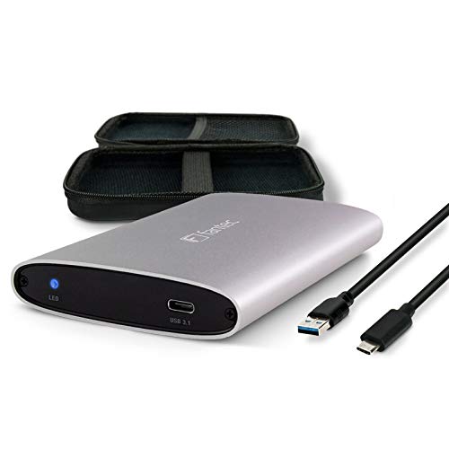 Fantec Alu-25U31 Case Per Dischi Rigidi Esterni Sata Da 2,5" O Ssd, Usb 3.1 Ed Uasp, Fino A 10 Gbit/S, Raffreddamento Passivo, In Alluminio, Argento