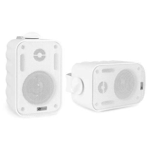 Coppia Diffusori 60W Altoparlanti Parete Tenuta Stagna Ip56 Per Esterno Bianche Con Staffe A Muro