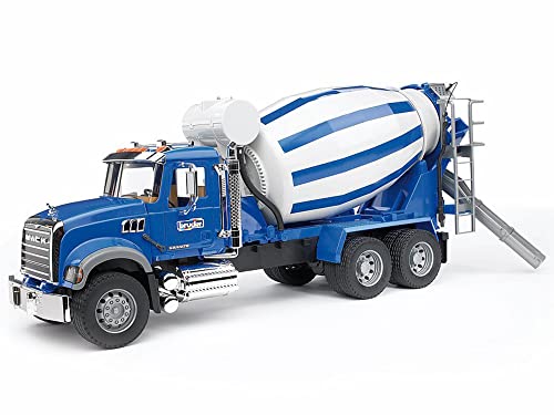 Bruder 02814 - Autobetoniera Mack Granite, Betoniera, Veicolo Edile, Transporter