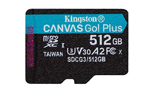 Kingston Canvas Go! Plus Microsd Scheda Di Memoria Classe 10, Uhs-I 512Gb Microsdxc 170R A2 U3 V30 Confezione Singola Senza Adattatore