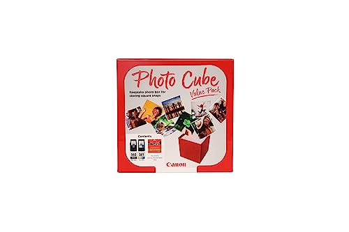 Canon Photo Cube - Confezione Risparmio Pg-560 + Cl-561 + Carta Fotografica Lucida Ii Pp-201 5 X 5 (40 Fogli) - Compatibile Con Stampanti Pixma