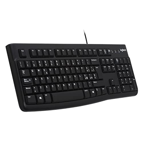 Logitech K120 Tastiera Cablata Business Per Windows/Linux, Usb, Tasti ‎Silenziosi, Anti Schizzi, Barra Spaziatrice Curva, ‎Pc/Laptop, Layout Italiano 
