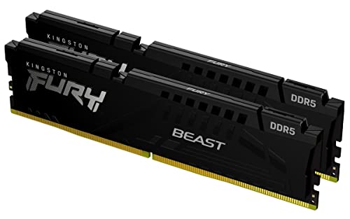 Kingston Fury Beast Nero Expo Ddr5 16Gb (2X8Gb) 5200Mt/S Ddr5 Cl36 Dimm Memoria Gaming Per Computer Fissi Kit Da 2 - Kf552C36Bbek2-16