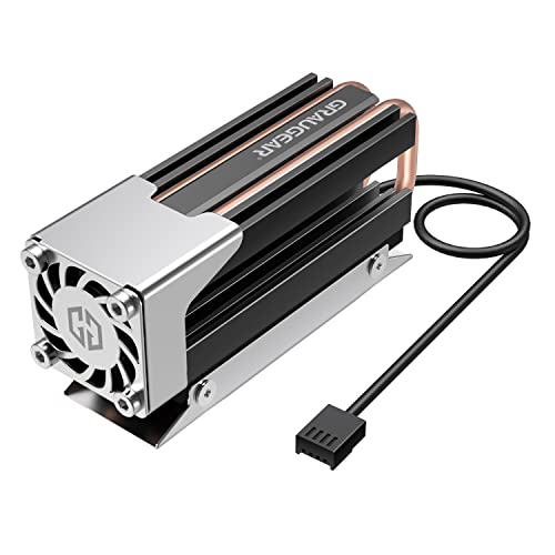 Graugear | Heatpipe Cooler | Per M.2 Nvme Ssd (2280) | 25 Mm Pwm Ventola Silenziosa | 4 Cuscinetti In Silicone | Rame | Alluminio | G-M2Hs03-F