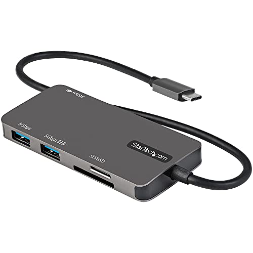 Startech.Com Adattatore Multiporta Usb C - Da Usb-C A 4K Hdmi, 100W Power Delivery Pass-Through, Slot Sd/Microsd, Hub Usb 3.0 A 3 Porte - Usb Type-C M