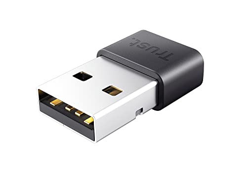 Trust Myna Adattore Bluetooth 5, Velocità Di Trasferimento Fino A 3 Mbps, Raggio Di Portata Wireless Fino A 10 Metri, Usb Dongle Per Pc, Laptop, Compu