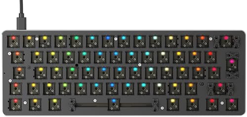 Glorious Gaming Gmmk Compact (60%) Barebones (Solo Struttura) - Tastiera Da Gaming Meccanica, Retroilluminazione Rgb Per Ogni Tasto, Hot Swap E Person