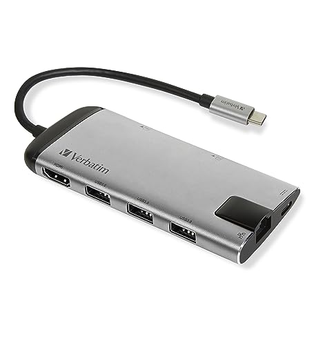 Verbatim 49142 Interface Hub Usb 3.2 Gen 1 (3.1 Gen 1) Type-C 1000 Mbit/S Black Silver