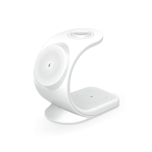 Mmobiel Caricatore Wireless Compatibile Con Iphone, Apple Watch E Airpods - Supporto Per Caricabatterie Wireless 3 In 1-18W Magnetico Di Ricarica Rapi
