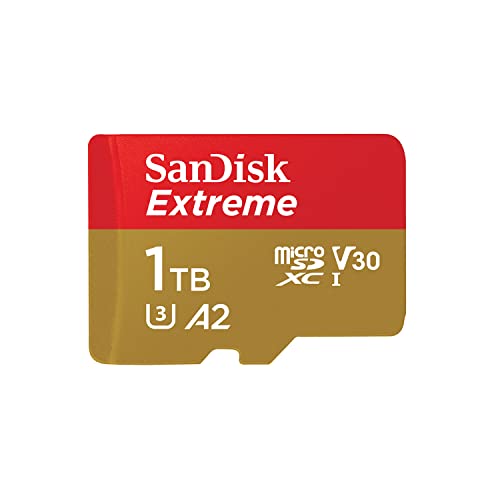 Sandisk 1Tb Extreme Scheda Microsdxc + Adattatore Sd + Rescuepro Deluxe Fino A 190 Mb/S Con Prestazioni App A2 Uhs-I Class 10 U3 V30