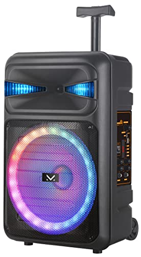 Majestic Fire T5 – Trolley Bluetooth 5.0, Luci Led Multicolore, Ingressi Usb/Microsd/Aux-In/Mic, Microfono, Telecomando, Batteria Ricaricabile, Funzio