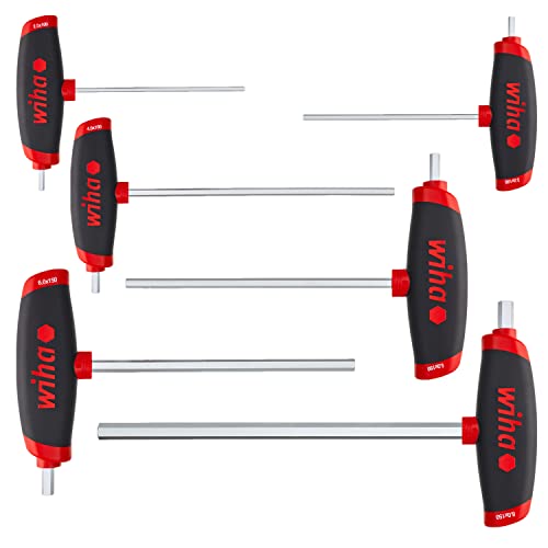 Stiftschlüssel-Set 334Dsk6-01, Mit Quergriff Comfortgrip (Schwarz/Rot, 6-Teilig, Mit Seitenabtrieb)