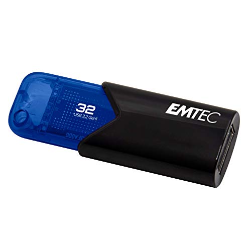 Emtec Pen Drive 32 Gb B110 Usb 3.2 Click Easy, Blu