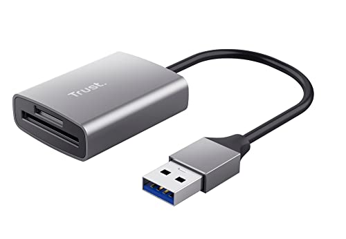 Trust Dalyx Lettore Rapido Di Schede Usb, Usb 3.2 Gen 1 Veloce Con Connettore Usb-A, 104 Mb/S, (Micro) Sd, Sdhc E Sdxc Fino A 2 Tb, Pc/Laptop/Macbook/