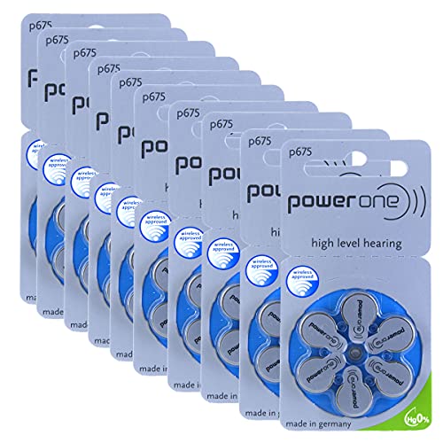 Power One P675 - Confezione Da 6 Batterie Per Apparecchi Acustici, 1,45 Volt, 650 Mah
