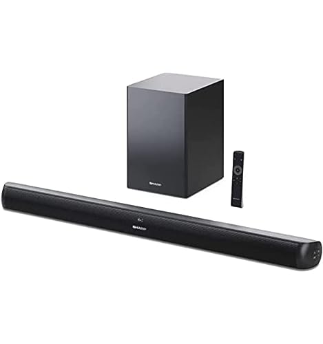 Sharp Ht-Sbw202 2.1 200W Soundbar Con Subwoofer Wireless, Bluetooth 4.2, Hdmi Acr-Cec, Audio Ottico, Ingress Aux, Telecomando, Nero