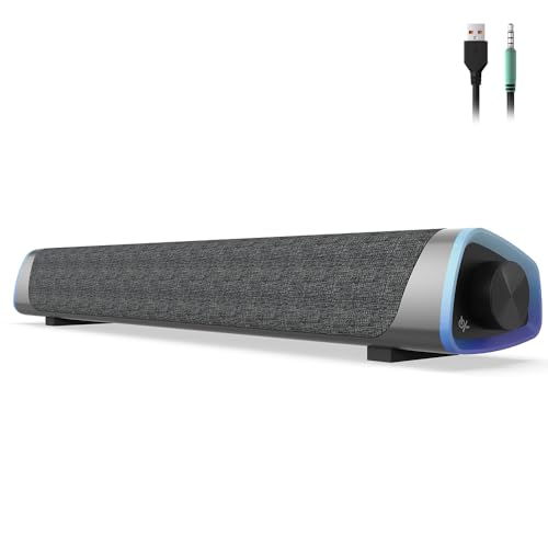 Soulion R30 Altoparlanti Computer, Alimentazione Usb Altoparlanti Del Pc, Luci Led Colorate Con Pulsante Di Interruttore, Speakers For Pc Surround Sou