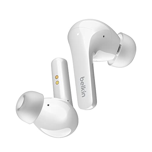 Belkin Soundform Flow Auricolari Bluetooth True Wireless Con Cancellazione Attiva Del Rumore, Cuffie In-Ear, Ipx5, 31 Ore Di Riproduzione, Per Iphone,