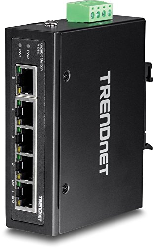 Trendnet Switch Din-Rail Industriale A 5 Porte Indurito, Capacità Di Commutazione Di 10 Gbps, Alloggiamento In Metallo Con Grado Di Protezione Ip30 (D