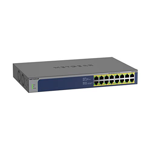 Netgear Switch Poe 16 Porte Gigabit Ethernet Unmanaged (Gs516Pp) - Con 16 Poe A 260 W, Montaggio Desktop/Su Rack E Assistenza A Vita Prosafe
