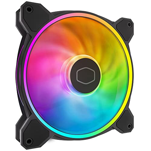 Cooler Master Masterfan Mf140 Halo2 Argb - Custodia E Ventola Di Raffreddamento, Rgb Doppio Anello, Lame Bilanciamento Ingrandite, Sensore Inceppament