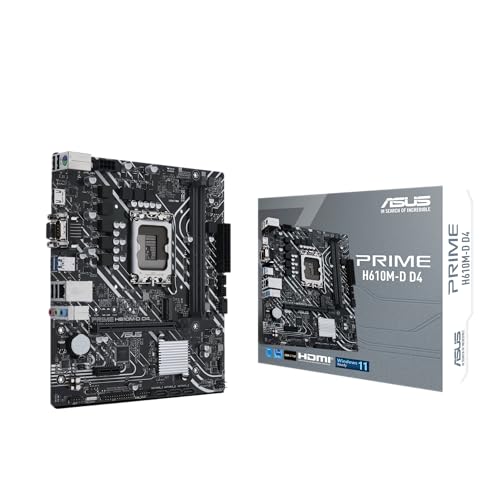 Asus Prime H610M-D D4 Scheda Madre Matx, Intel H610, Lga1700, Ddr4, Pci 4.0, Realtek 1Gb Ethernet, Realtek 7.1 Surround, 1Xm.2, 4Xsata 6Gb/S, Usb 3.2