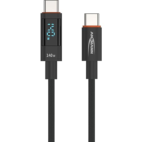 Ansmann Cavo Di Ricarica 120 Cm Usb Tipo C Per La Ricarica Rapida Di Smartphone, Tablet, Laptop, Ecc. Con Potenza Di Uscita Fino A 140 W/Cavo Di Alta