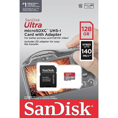 128Gb Ultra Microsdxc 140Mb/S+Sd Adapter