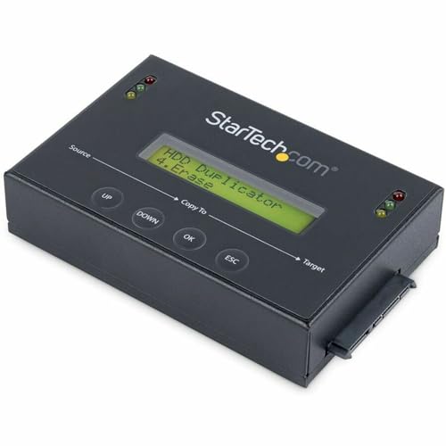 Startech.Com Duplicatore Ed Eraser Standalone 1:1 Per Hard Disk Hdd/Ssd Sata Con Funzione Clone - Display Lcd - Conforme Taa - Indipendente Dal Sistem