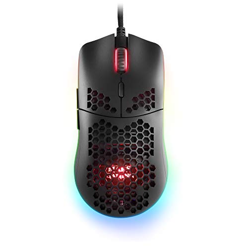 Marsgaming Mmax Nero, Mouse Rgb 12400 Dpi, Ultraleggero 69 G, Cavo Flexible, Soft
