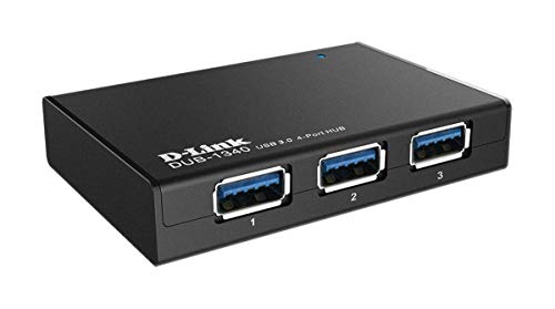 D-Link Dub-1340 Hub Con 4 Porte Usb 3.0, Velocità Di Trasferimento Fino A 4.8 Gbps, Design Moderno, Nero