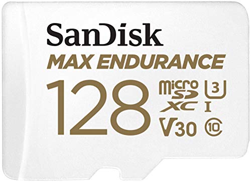 Sandisk Max Endurance Video Monitoring For Dashcams & Home Monitoring 128 Gb Microsdxc Memory Card + Sd Adaptor 60,000 Hours Endurance
