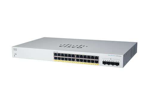 Cisco Business Smart Switch Cbs220-24P-4X | 24 Porte Ge | Poe | 4 Sfp+ Da 10G | Garanzia Hardware Limitata Di Tre Anni (Cbs220-24P-4X-Eu)