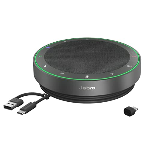 Jabra Speak2 75 Viva Voce Bluetooth Wireless, Adattatore Bluetooth Usb-C, 4 Microfoni Con Cancellazione Del Rumore E Altoparlante Full Range Da 65 Mm 