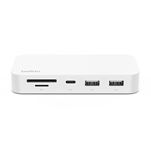Belkin Hub Usb C 6 In 1, Docking Station Posteriore Imac 24",Lettore Di Schede Sd E Microsd, Gigabit Ethernet, 2 Porte Usb A E Porta Usb C Per Trasfer