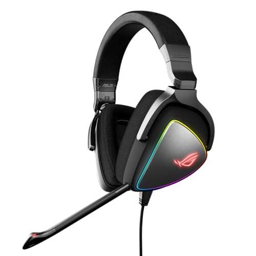 Asus Rog Delta Rgb Gaming Headset With Hi-Res Ess Quad-Dac, Circular Rgb Lighting Effect And Usb-C Connector For Pcs, Consoles And Mobile Gaming, Blac