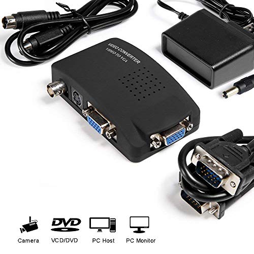 Video Convertitore Da S-Video/Bnc A Vga Video,Adattatore Svideo To Vga,Video Converter Universale Plug And Play