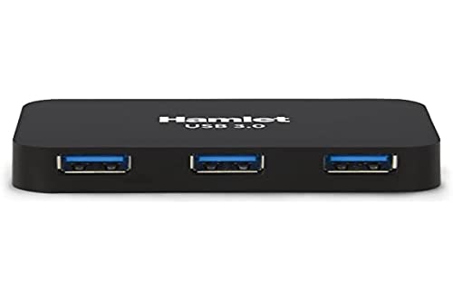 Hamlet Xhub430Bk Hub Usb 3.0 4 Porte 5Gbbs Con Cavo Usb 3.0