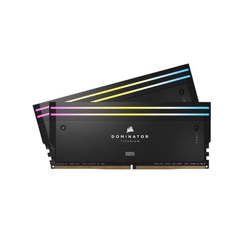 Corsair Dominator Titanium Rgb Ddr5 Ram 32Gb (2X16Gb) Ddr5 6400Mhz Cl32 Intel Xmp Icue Compatibile Per Computer - Nero (Cmp32Gx5M2B6400C32)