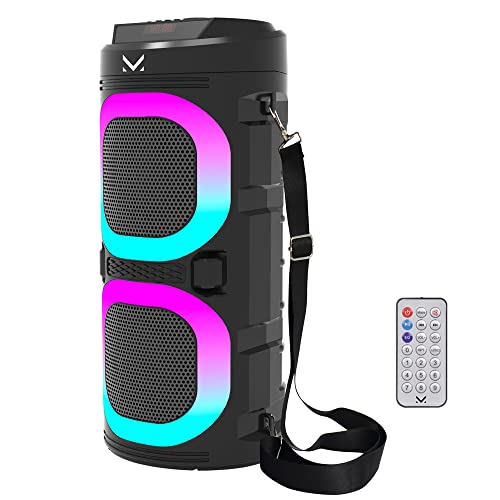 Majestic Fire 9 – Speaker Bluetooth, 3 Effetti Luci Led, Ingressi Usb/Microsd/Aux-In/Mic, Batteria Ricaricabile, Funzione Tws, Telecomando, Impugnatur