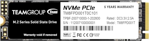 Teamgroup Mp33 Pro 1Tb M.2 Pcie 2280 Nvme 1.3 Internal Ssd, Up To 2100 Mb/S Gen3X4 Solid State Drive, Terabyte Written Tbw>600Tb Tm8Fpd001T0C101
