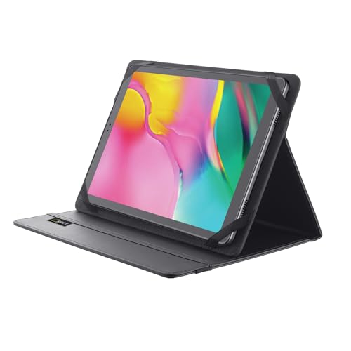 Trust Mobile Primo Custodia Folio Riciclata Per Tablet Da 10 Pollici, Cover Protettiva Universale Con Funzione Di Supporto - Nero