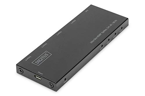 Digitus Splitter Hdmi Ultra Slim, 1X4, 4K/60Hz Hdr, Hdcp 2.2, 18 Gbps, Micro Usb Power