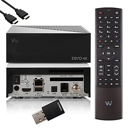 Vu Zero 4K - Ricevitore Satellitare Uhd Hdr Con 1 Sintonizzatore Dvb-S2X, E2 Linux Smart Receiver, Ci + Lettore Di Schede, Lettore Multimediale, Hbbtv